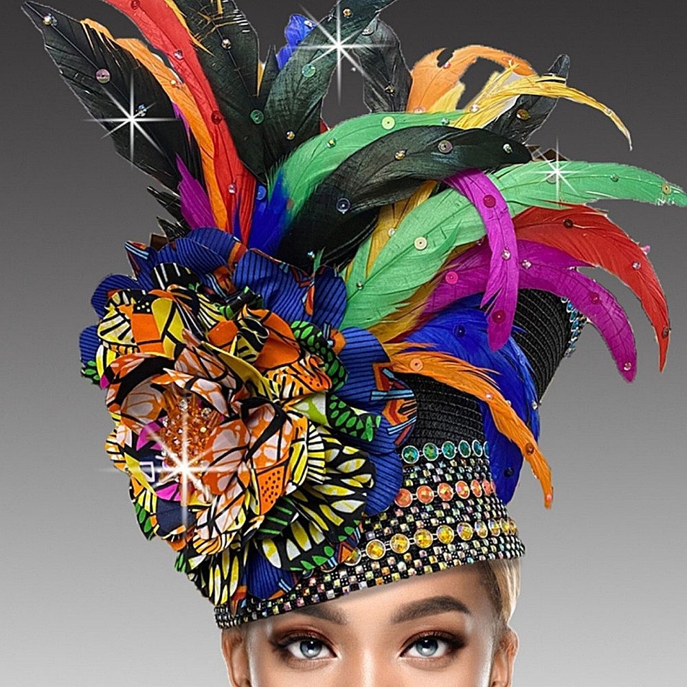 Beloved Millinery Couture Tribal  Dramatic Sculpted Feathers Flowers Jewels